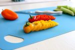 4 pack Large Flexible Plastic Cutting Boards Set with Handle Mat board for use with kitchen knife Mats are dishwasher safe on - Image 2