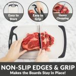 KLEX EcoWheat Cutting Board for Kitchen (Set of 3), Dishwasher Safe BPA Free Straw, Blue - Image 3