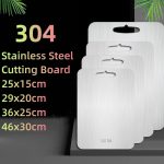 Clupup 304 Stainless Steel Cutting Board Chopping Block Meat Vegetable Mat Kitchen Tool, Sustainable Kitchen Cutting for scale Board Butcher Block for Meat, Cheese, Cut Boards - Image 4