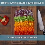 Strictly Sinks Wooden Cutting Board for Kitchen - Ideal Large Cutting Board, Chopping Board for Meat, Vegetables & Fruits with Handle & Juice Groove - Scratch-Resistant (19-3/4" x 11" x 7/8") - Image 3
