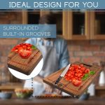 Strictly Sinks Wooden Cutting Board for Kitchen - Ideal Large Cutting Board, Chopping Board for Meat, Vegetables & Fruits with Handle & Juice Groove - Scratch-Resistant (19-3/4" x 11" x 7/8") - Image 4