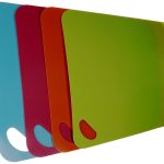 4 pack Large Flexible Plastic Cutting Boards Set with Handle Mat board for use with kitchen knife Mats are dishwasher safe on